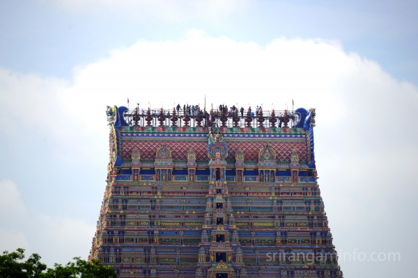 kumbabishekam Srirangam rajagopura kalasam